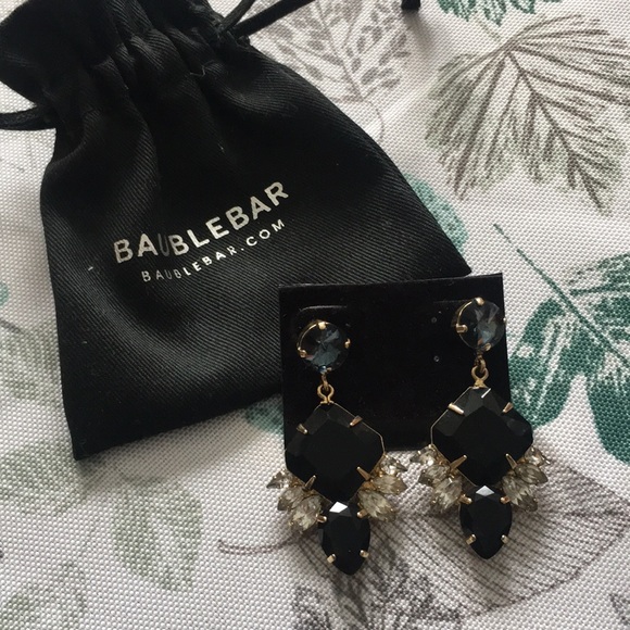 BaubleBar Jewelry - BaubleBar Black Gem Statement Earrings